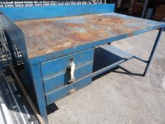 Metal Three Drawer Engineers Bench 6ft x 3ft x 35&