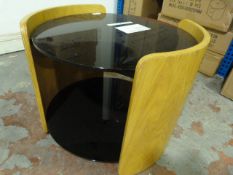 *Small Contemporary Occasional Table with Black Gl