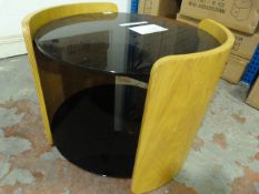 *Small Contemporary Occasional Table with Black Gl