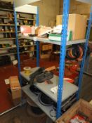 *Section of Blue & Grey Adjustable Workshop Racking and Assorted Cabling Including Looms, etc.