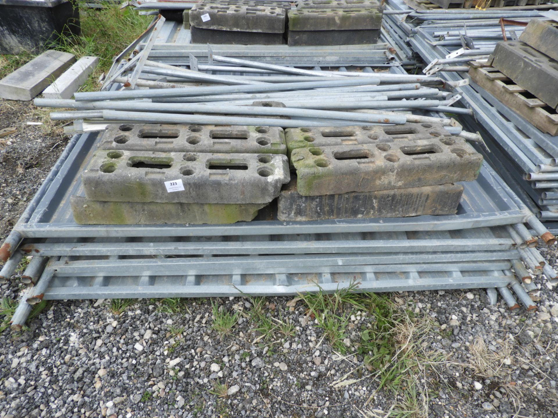*Ten Sheets of Galvanised Site Fencing Complete with Supports and Blocks