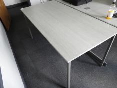 *Office Table in Grey Wood Grain Finish 150x75cm