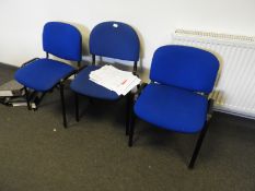 *Three Stackable Office Chairs (Blue)