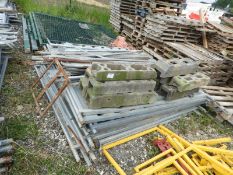 *Ten Sections of Galvanised Site Fencing Including a Pair of Gates, Ten Rubber Feet Blocks, etc.