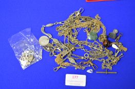 Small Tray Lot of Costume Jewellery, Chains, Penda