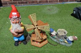 Garden Gnomes and Windmill