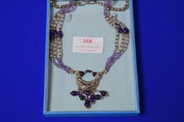 925 Sterling Silver & Amethyst Necklace