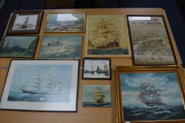 Ten Maritime Prints and Pictures Including Origina