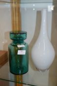 Coloured Glass Vase and Storage Jar