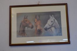 Framed Print of Race Horses- Arkle, Red Rum and De