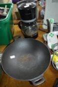 Coffee Machine and a Cast Iron Wok