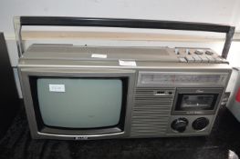 Sharpo Vintage Portable TV, Cassette Radio