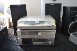 Sony Audio System; Cassette Deck, Tuner, Turntable