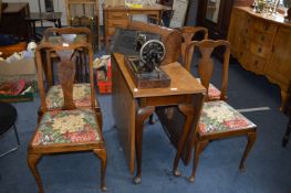 Vintage Drop Leaf Dining Table with Four Chairs pl