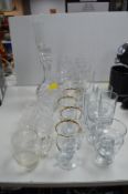 Cut Glass Crystal Decanter and Glassware