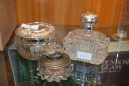 Two Houbigant French Jar and Bottle plus Inkwell