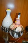 Pair of Retro Ceramic Lamp Bases Including Plue Gl