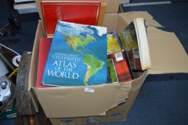 Large Box of Books; Atlases, History, etc.