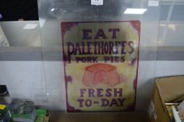 Palethorpes Pork Pies Glass Advertising Sign