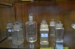 Eleven Victorian Glass Storage Jars with Stoppers