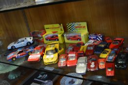 Diecast Metal Cars Including Burago Ferrari Testa