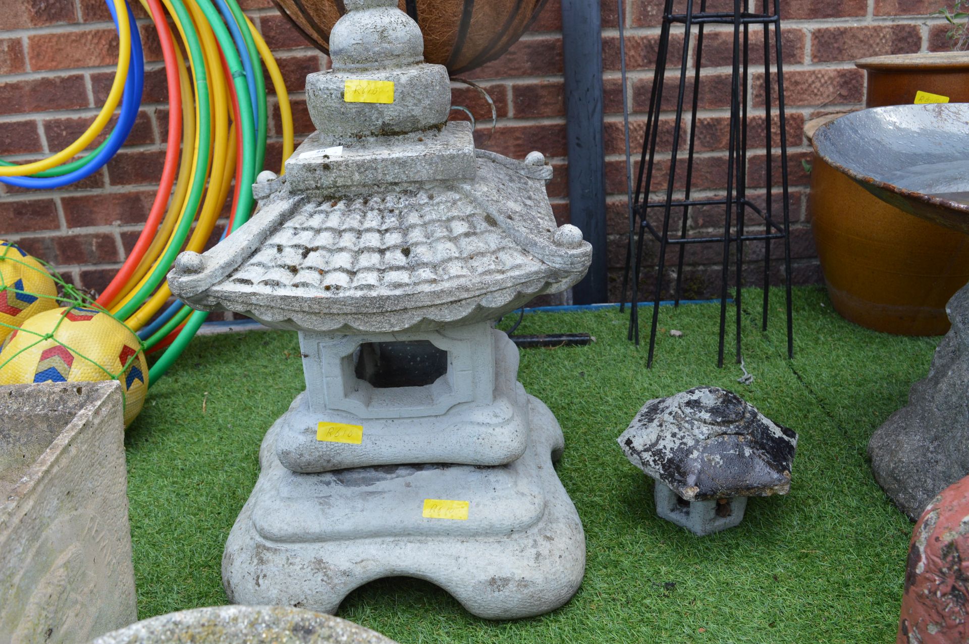 Japanese Pagoda Garden Lantern plus a Baby Lantern