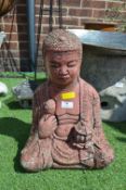 Painted Garden Buddha