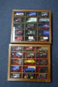 Two Display Cases Containing Diecast Advertising V