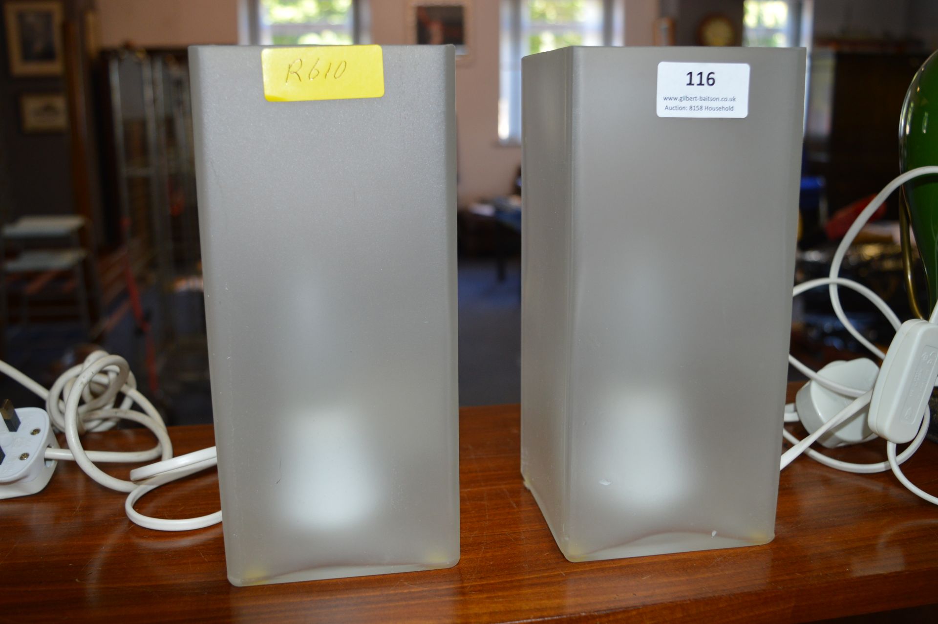 Pair of Ikea Frosted Glass Lamps