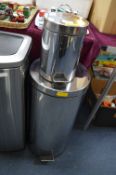 Two Stainless Steel Pedal Bins