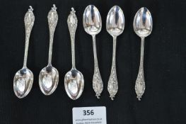 Set of Six Hallmarked Sterling Silver Teaspoons