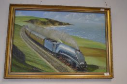 Framed Oil on Board by D. Hey 1880 - LNER Mallard