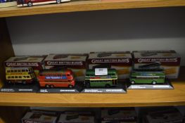 Four Great British Buses Diecast Models
