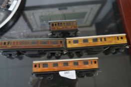 Three Tinplate Carriages - LMS, LNER etc.