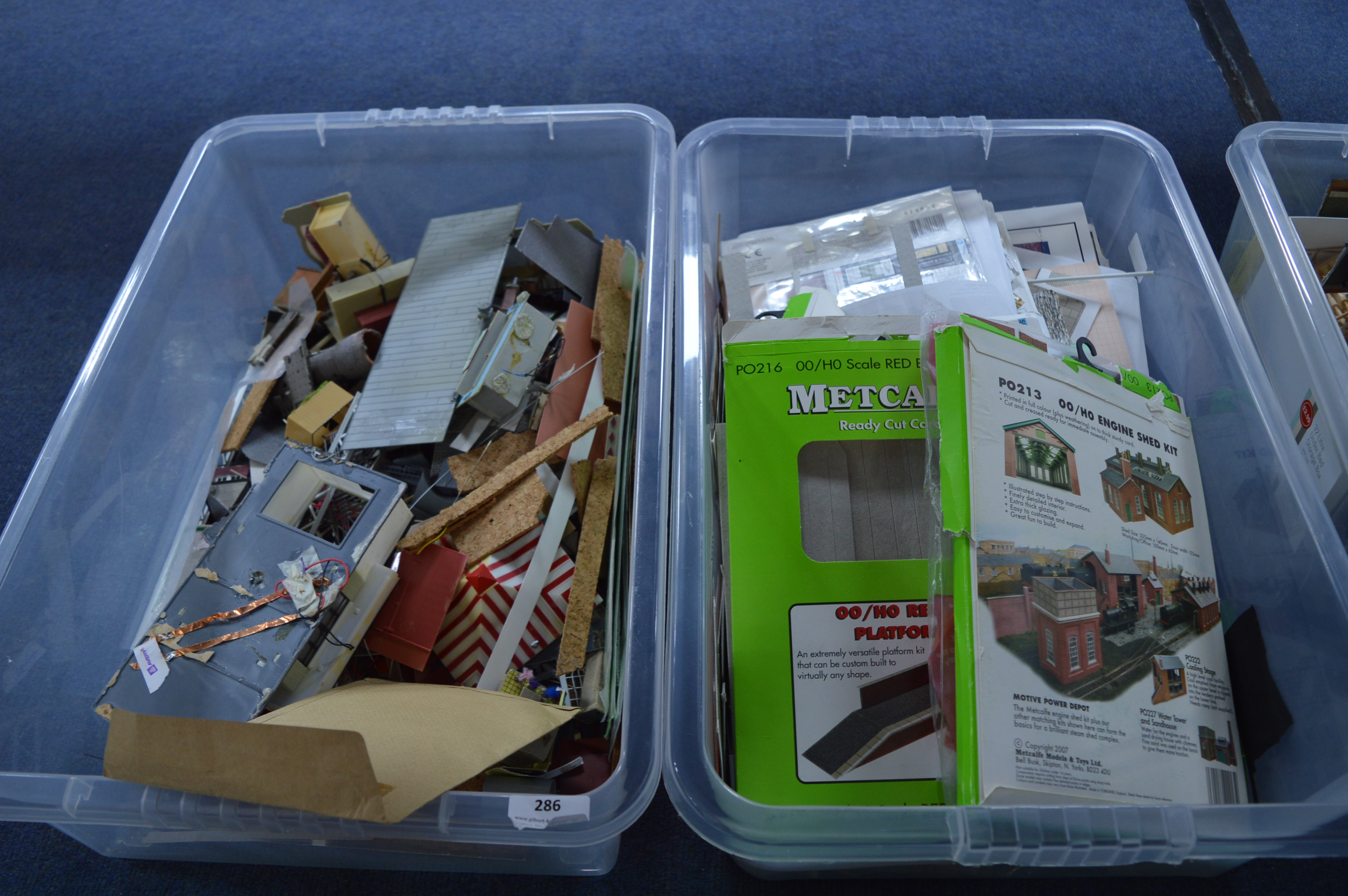 Two Tubs of 00 Scale Model Building Materials and