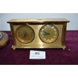 French Brass Clock and Barometer