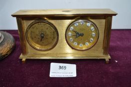 French Brass Clock and Barometer