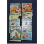 Eight Vintage Rupert the Bear Books
