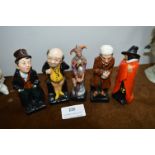 Five Miniature Royal Doulton Figures - Guy Fawkes, Artful Dodger, etc.