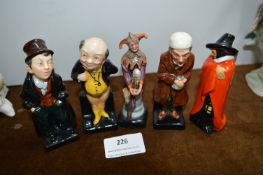 Five Miniature Royal Doulton Figures - Guy Fawkes, Artful Dodger, etc.