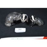 Two Beswick Badgers