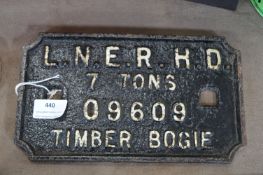 Hull Docks LNER Bogie Plate