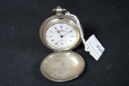 Swiss 80% Grade Silver Pocket Watch with Enamel Face