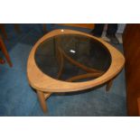 Retro Smoked Glass & Teak Coffee Table