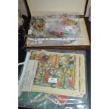 Raphael Tuck Leaf Scraps & Box of Victorian Scraps and Scrap Album