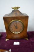 Oak Cased Mantel Clock with Brass Fittings