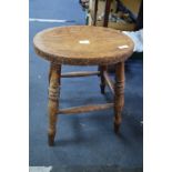 Victorian Turned Wood Oval Stool