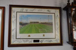 Framed Print of Boothferry Park - The End of an Era, signed by Hull City Football Team