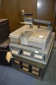 Two Drawers of Slides and a Slide Printer