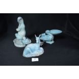 Three Blue Beswick Animals